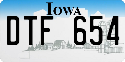 IA license plate DTF654