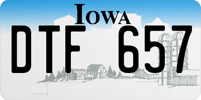 IA license plate DTF657