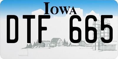 IA license plate DTF665
