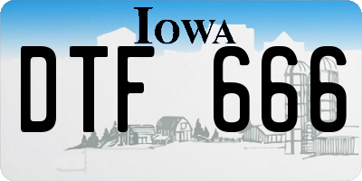 IA license plate DTF666