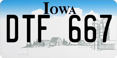 IA license plate DTF667