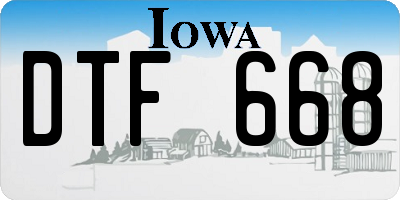 IA license plate DTF668