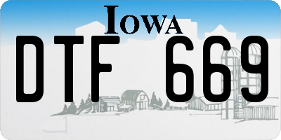 IA license plate DTF669