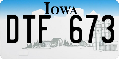 IA license plate DTF673