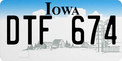 IA license plate DTF674