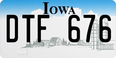 IA license plate DTF676