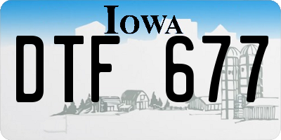 IA license plate DTF677