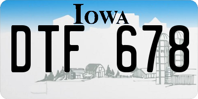 IA license plate DTF678