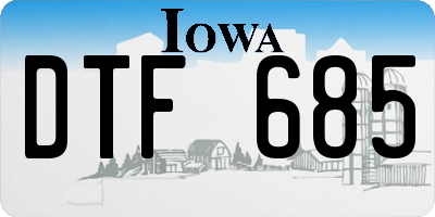IA license plate DTF685