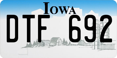 IA license plate DTF692