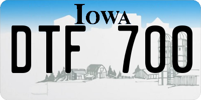 IA license plate DTF700