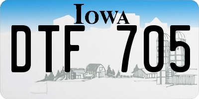 IA license plate DTF705