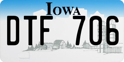 IA license plate DTF706