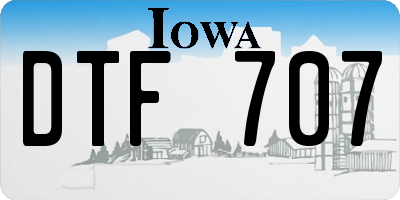 IA license plate DTF707