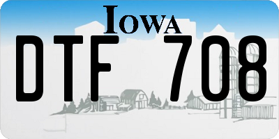 IA license plate DTF708