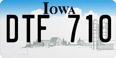 IA license plate DTF710