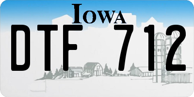 IA license plate DTF712