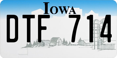 IA license plate DTF714