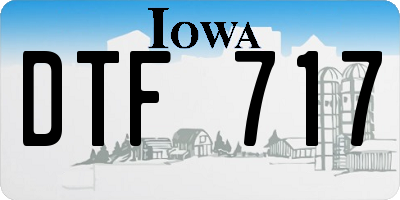 IA license plate DTF717
