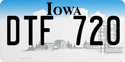 IA license plate DTF720