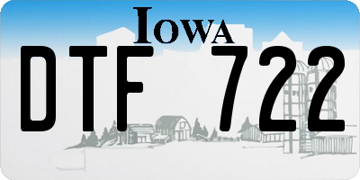 IA license plate DTF722