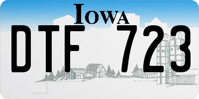 IA license plate DTF723
