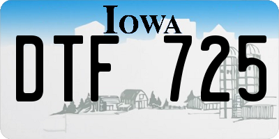 IA license plate DTF725