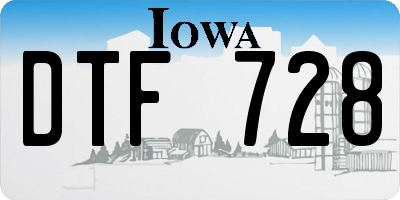 IA license plate DTF728