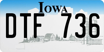 IA license plate DTF736