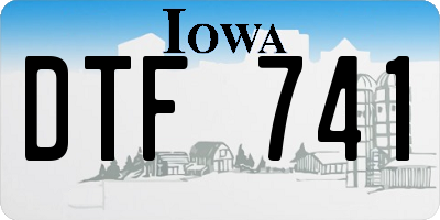 IA license plate DTF741