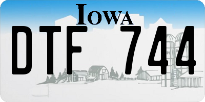 IA license plate DTF744