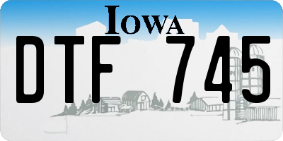 IA license plate DTF745