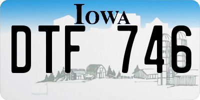 IA license plate DTF746