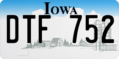 IA license plate DTF752