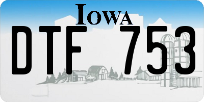 IA license plate DTF753