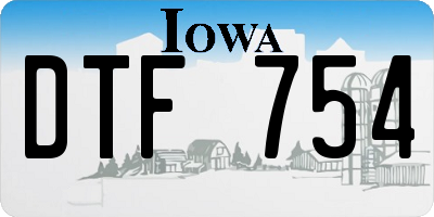 IA license plate DTF754
