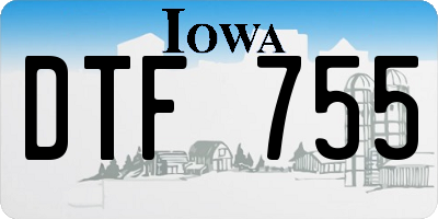 IA license plate DTF755