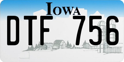 IA license plate DTF756