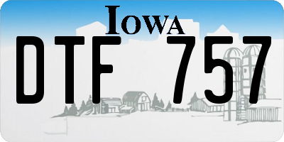 IA license plate DTF757