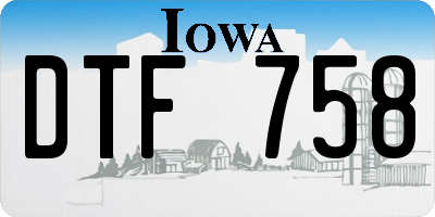 IA license plate DTF758