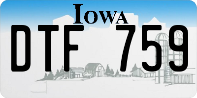 IA license plate DTF759
