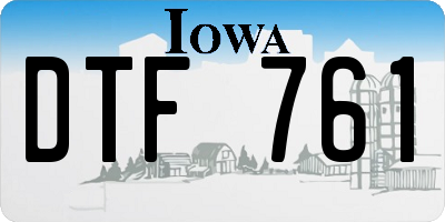 IA license plate DTF761