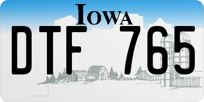 IA license plate DTF765