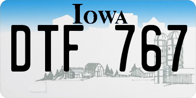 IA license plate DTF767
