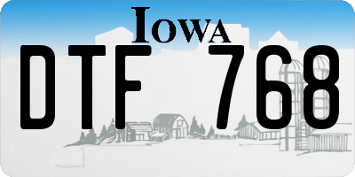 IA license plate DTF768