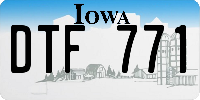 IA license plate DTF771