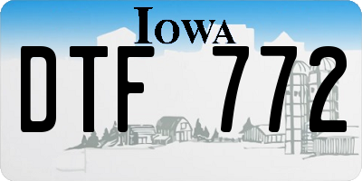 IA license plate DTF772