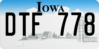 IA license plate DTF778