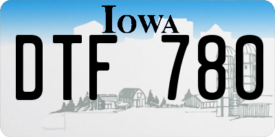 IA license plate DTF780