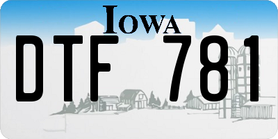 IA license plate DTF781
